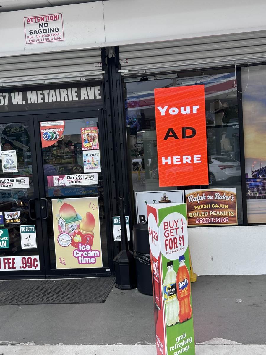 Hovertise LED screen at a convenience store on W. Metairie Ave